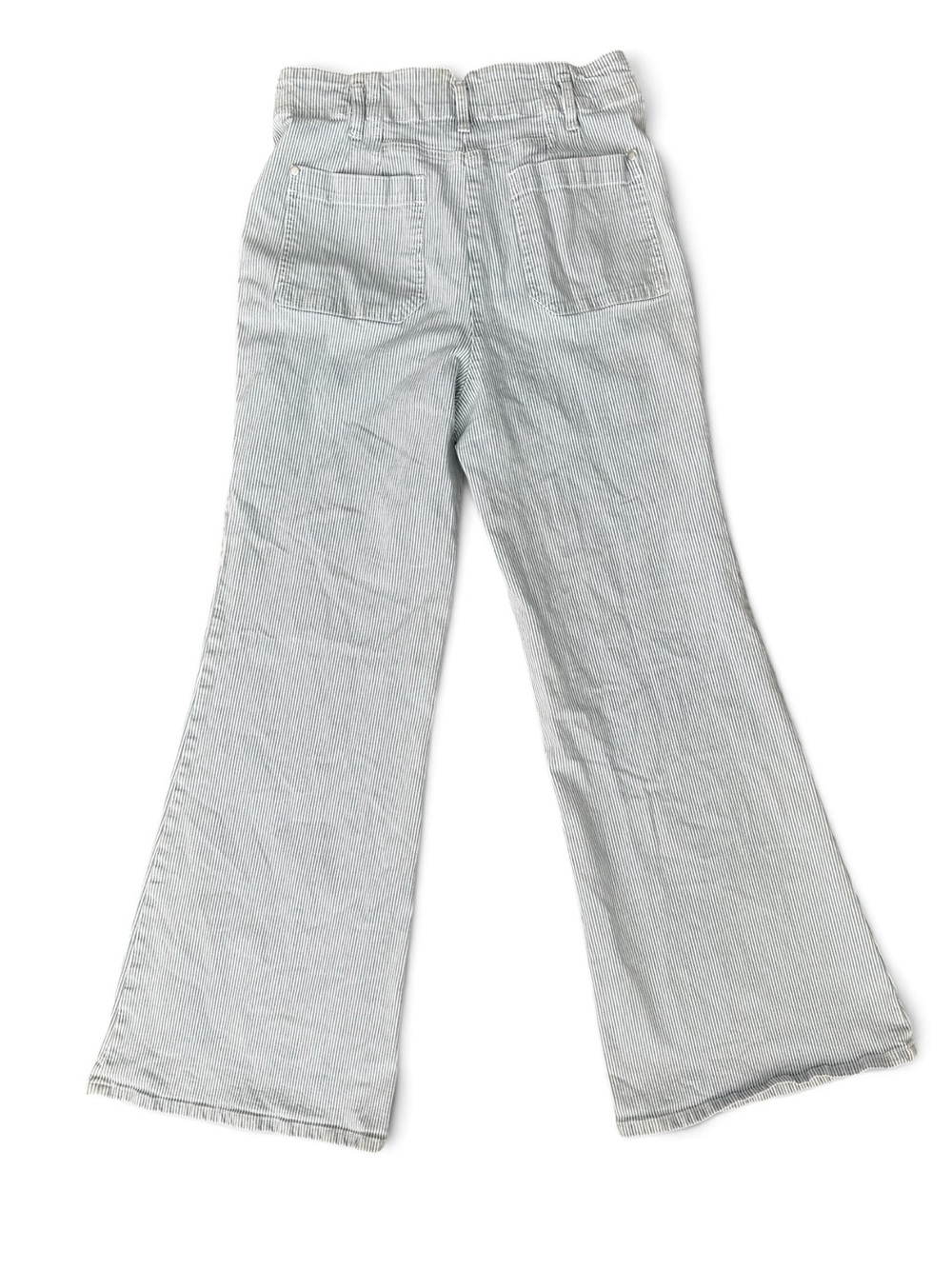Maeve By Anthropologie The Junie High Rise Blue & White Striped Flare Jeans (31) - Picture 8 of 8